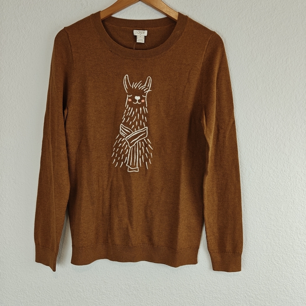 J. Crew NWT Embroidered Alpaca Teddie Fitted Sweater Size Small Women's - Picture 2 of 11